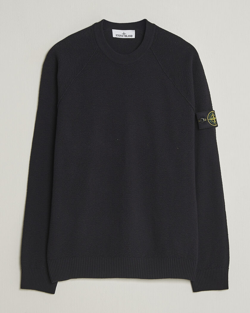 Stone Island Raw Hand Organic Cotton Crewneck Navy – Blauw