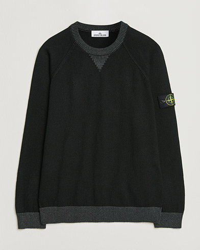 Stone Island Raw Hand Organic Cotton Raglan Crewneck Black – Noir