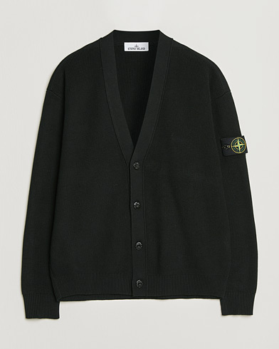 Stone Island Ribbed Soft Organic Cotton Cardigan Black – Noir