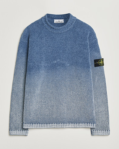 Stone Island Cotton Chenille Degrade Print Crewneck Dark Blue – Blauw