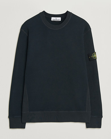 Stone Island Organic Cotton Waffle Fleece Sweatshirt Navy – Bleu