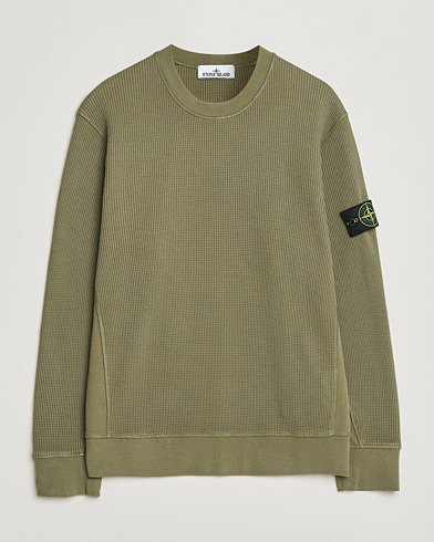 Stone Island Organic Cotton Waffle Fleece Sweatshirt Military – Vert