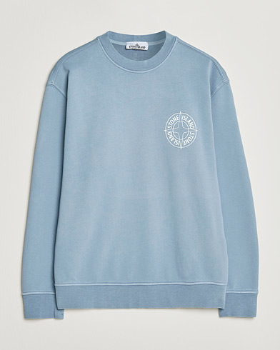 Stone Island Cotton Fleece Printed Logo Sweatshirt Dark Blue – Blauw