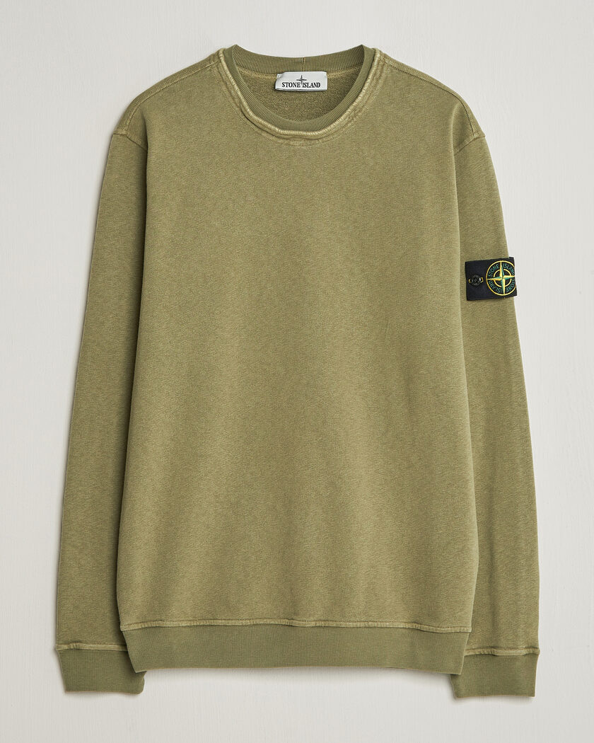 Stone Island Old Dyed Cotton Sweatshirt Military Green – Groen