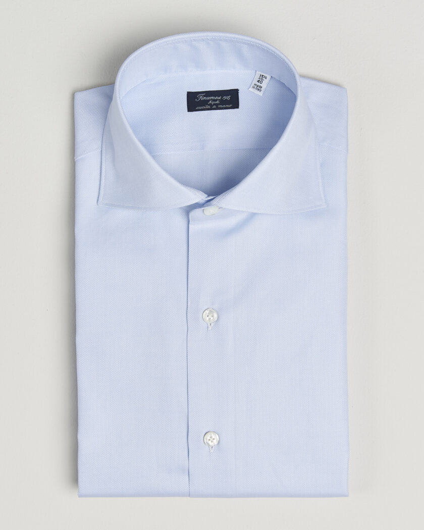 Finamore Napoli Milano Slim Royal Oxford Dress Shirt Light Blue – Blauw
