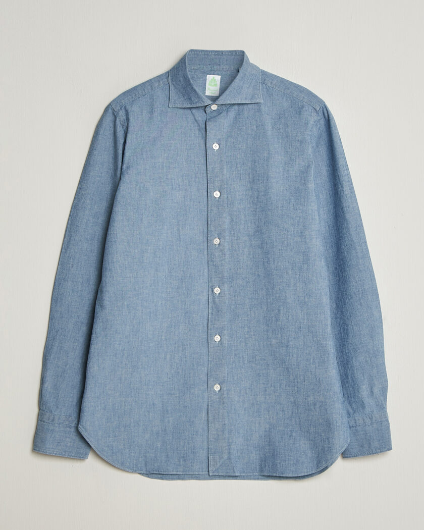 Finamore Napoli Gaeta Chambray Shirt Light Blue – Blauw