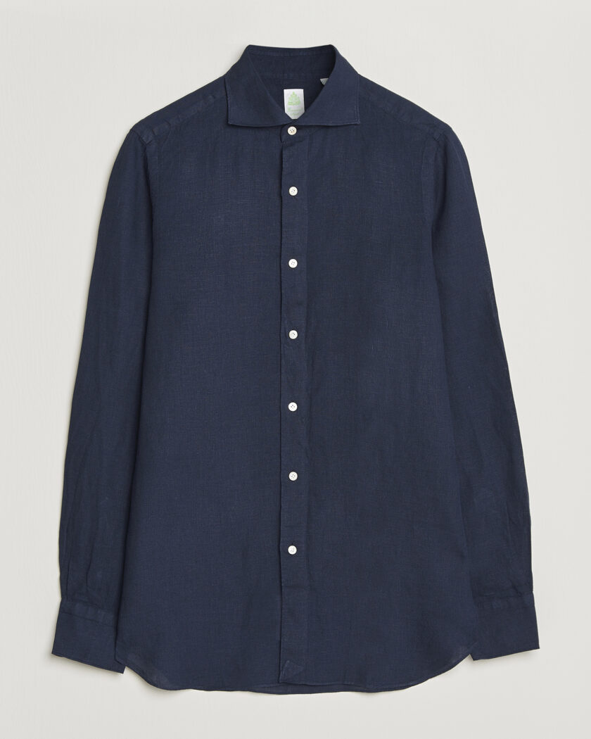 Finamore Napoli Gaeta Linen Shirt Navy – Blauw