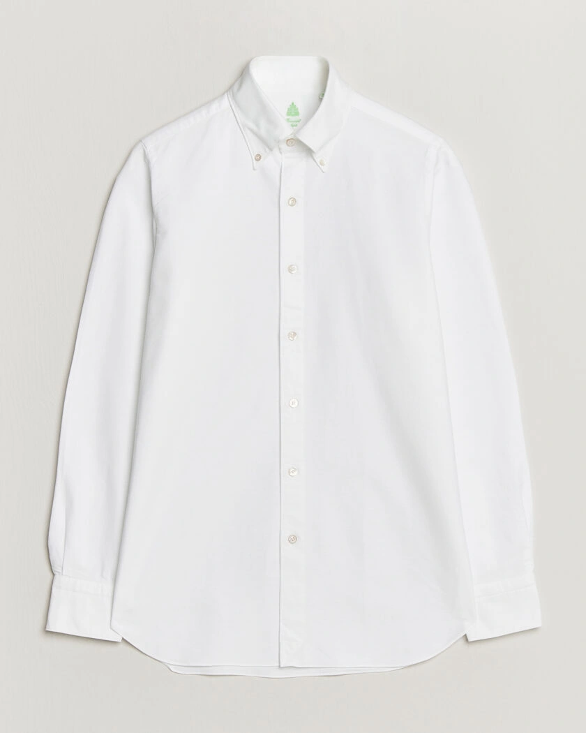 Finamore Napoli Gaeta Oxford Button Down Shirt White – Wit