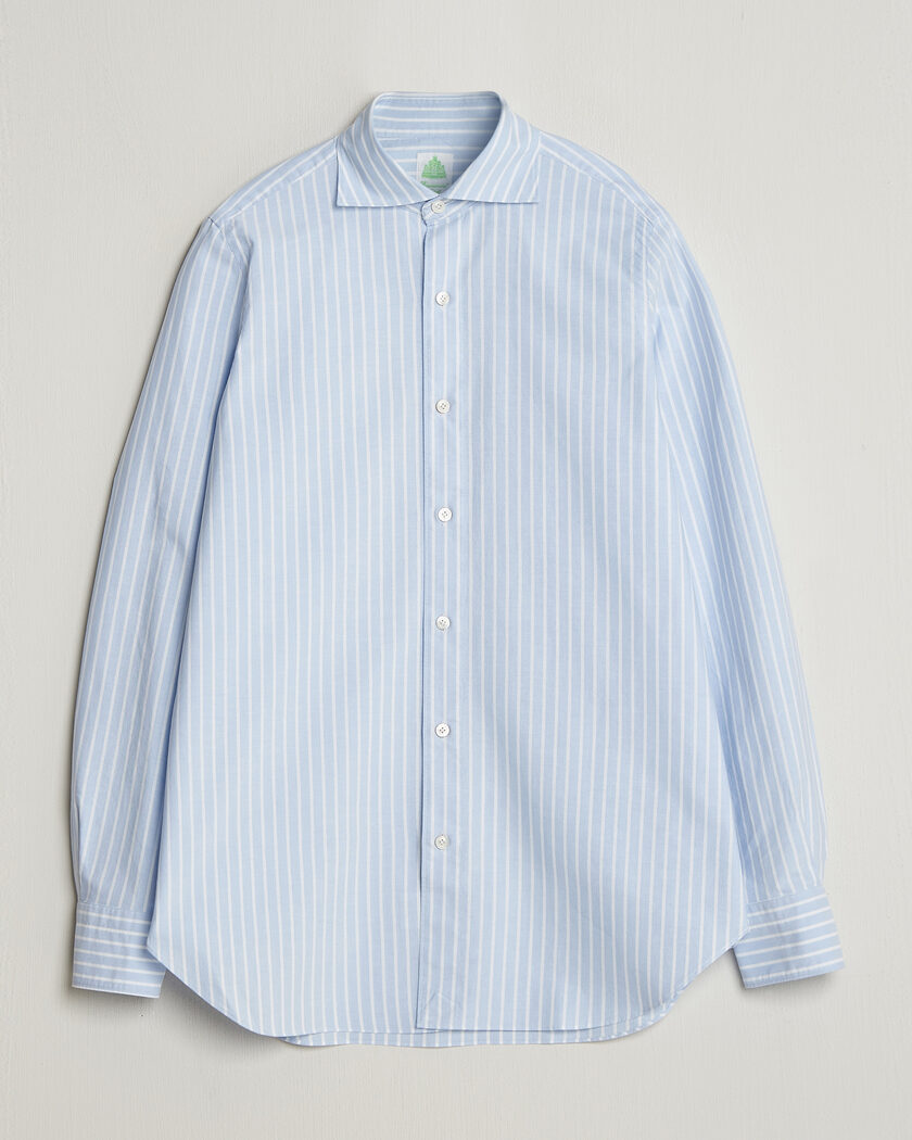 Finamore Napoli Gaeta Pinpoint Oxford Shirt Light Blue Stripe – Bleu
