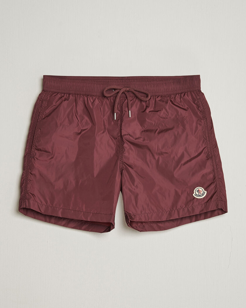 Moncler Nylon Swim Shorts Burgundy – Rood