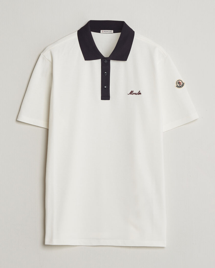 Moncler Signature Logo Polo Off White – Blanc
