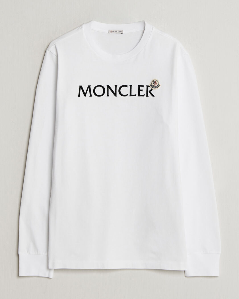 Moncler Lettering Logo Long Sleeve T-Shirt White – Wit