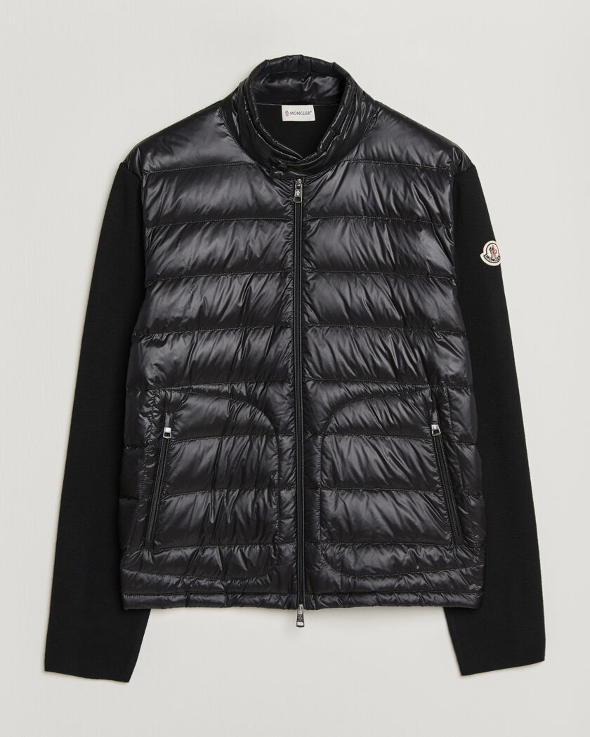 Moncler Hybrid Laque Zip Cardigan Black – Zwart