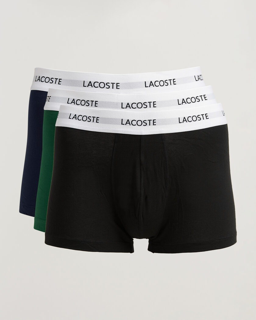 Lacoste 3-Pack Stretch Cotton Trunks Black/Green/Blue – Meerkleurig