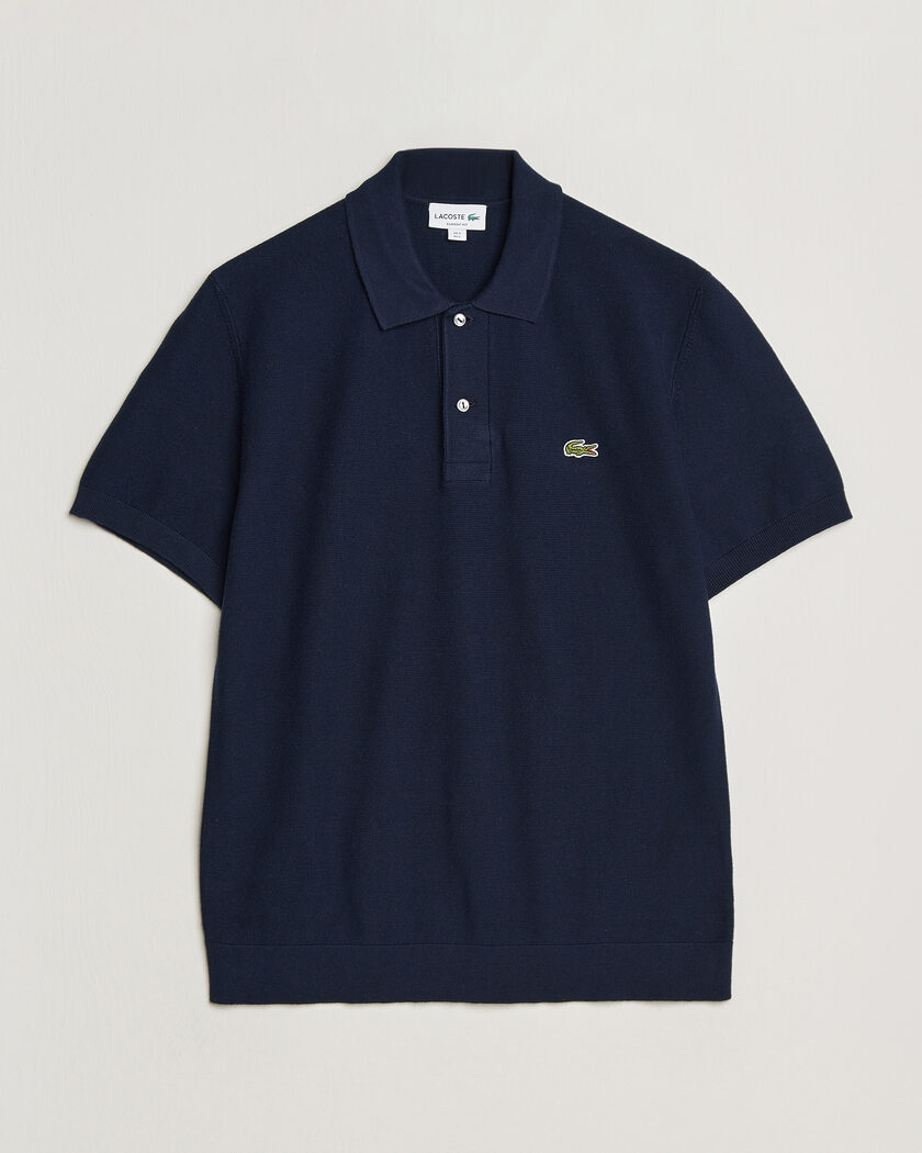Lacoste Cotton Knitted Polo Navy Blue – Bleu