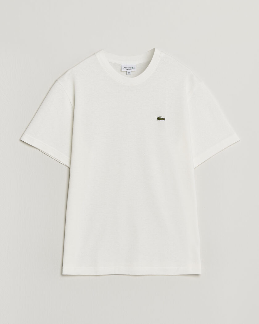 Lacoste Cotton/Linen Pique T-Shirt Flour – Wit