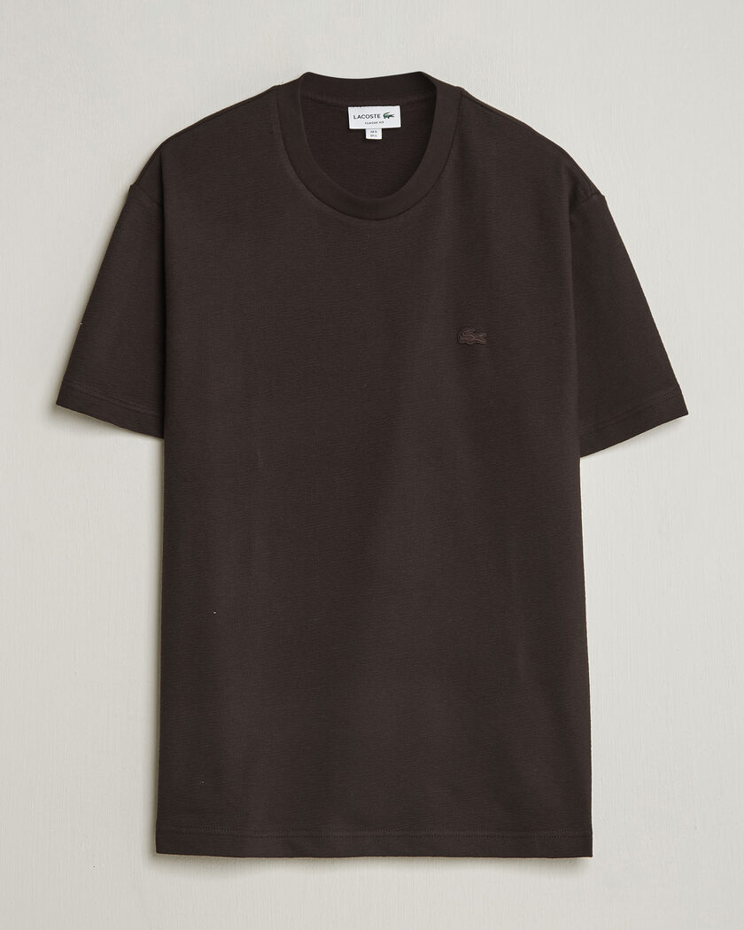 Lacoste Textured Cotton T-Shirt Buffalo Brown – Marron