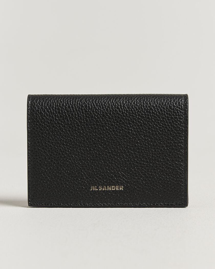 Jil Sander Grain Leather Card Holder Black – Zwart