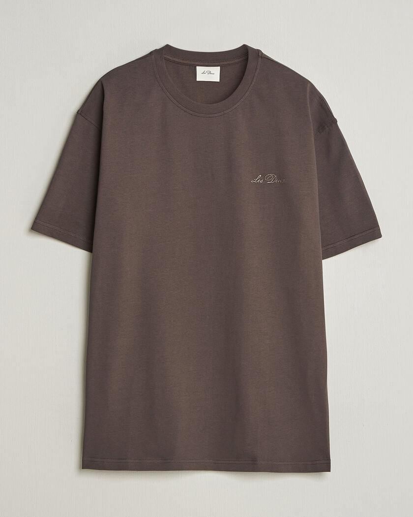 LES DEUX Crew T-Shirt Coffee Brown – Marron