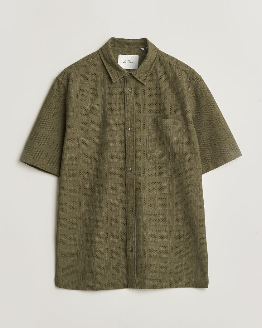 LES DEUX Charlie Short Sleeve Shirt Olive Night – Groen