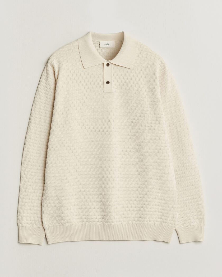 LES DEUX Billy Weave Knitted Polo Light Ivory – Wit