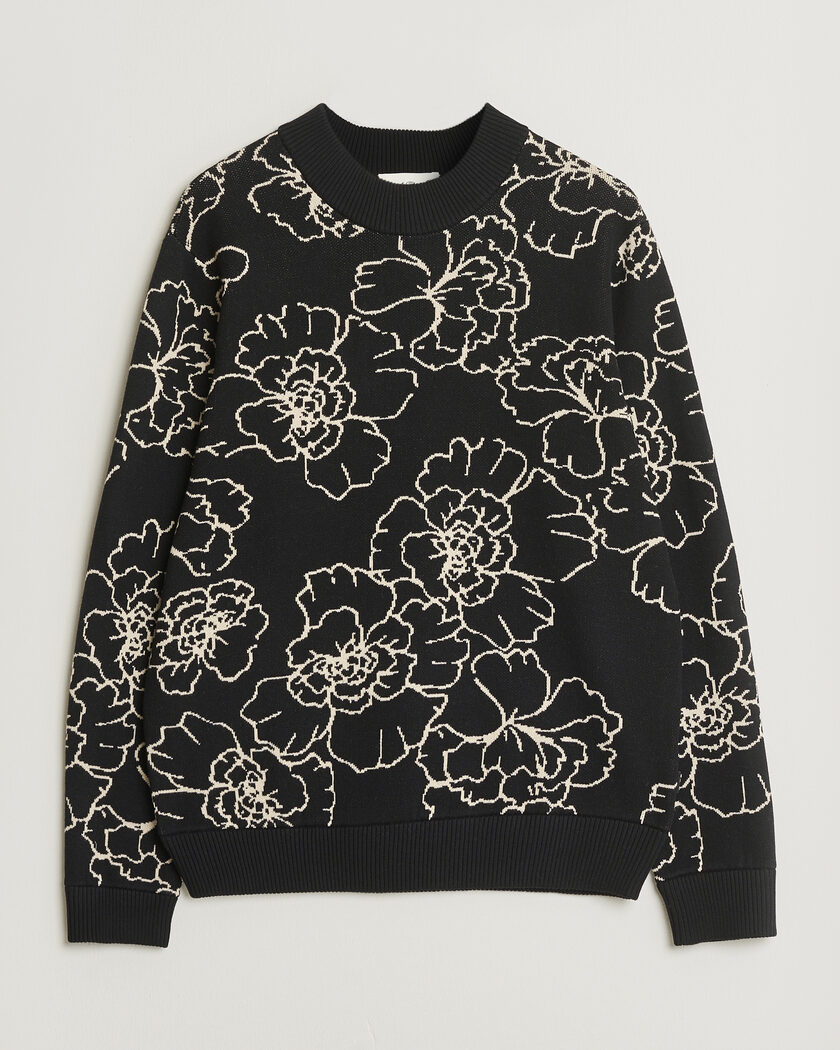 LES DEUX Gaston Poppy Jaquard Knit Black – Noir
