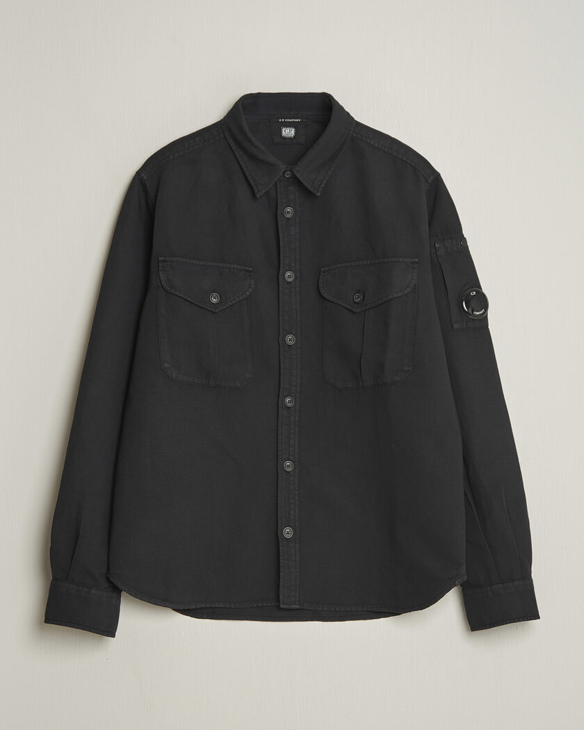 C.P. Company Cotton/Linen Pocket Shirt Black – Noir