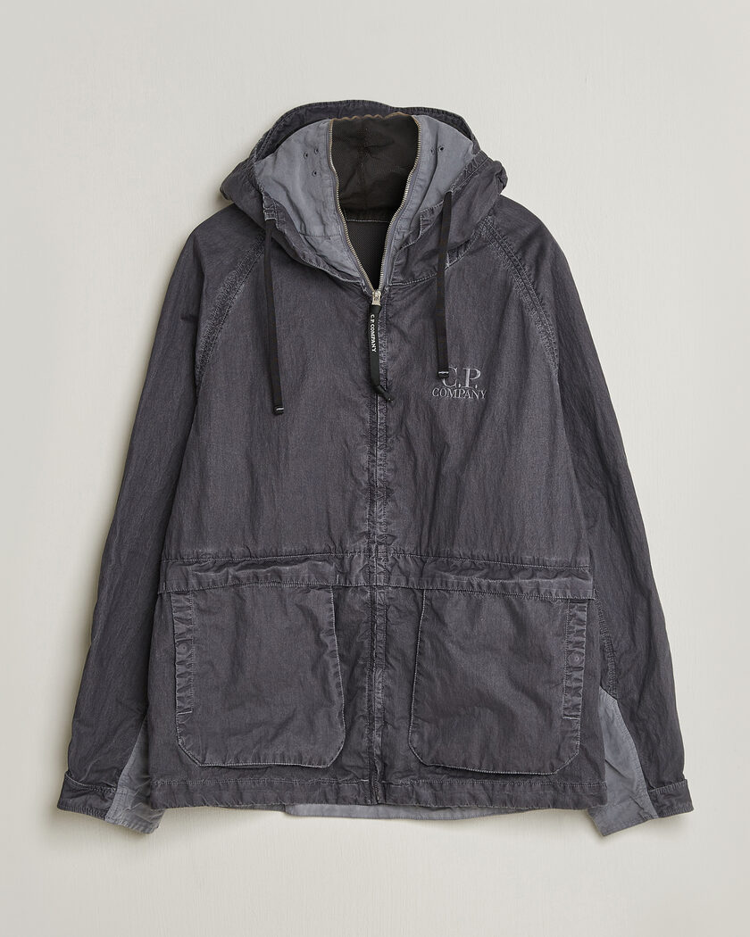 C.P. Company 50 Fili Wax Hood Jacket Black – Zwart