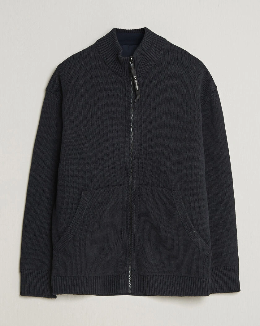 C.P. Company Cotton Mix 2 in 1 Knitted Sweater Navy – Blauw