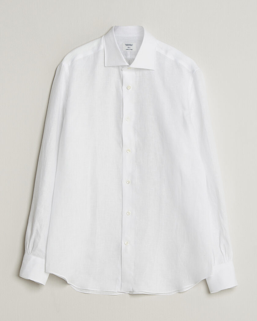 Mazzarelli Soft Linen Shirt White – Wit