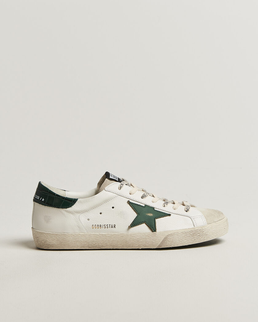 Golden Goose Super-Star Sneakers White/Green – Blanc