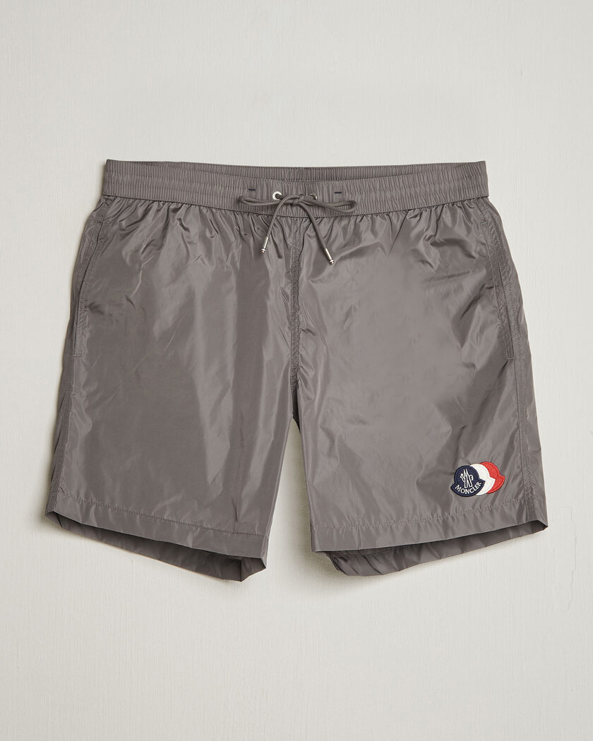 Moncler Tricolore Logo Swim Shorts Grey – Grijs