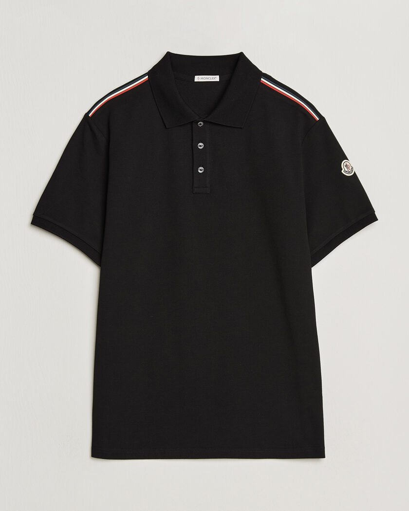 Moncler Tricolore Shoulder Polo Black – Noir