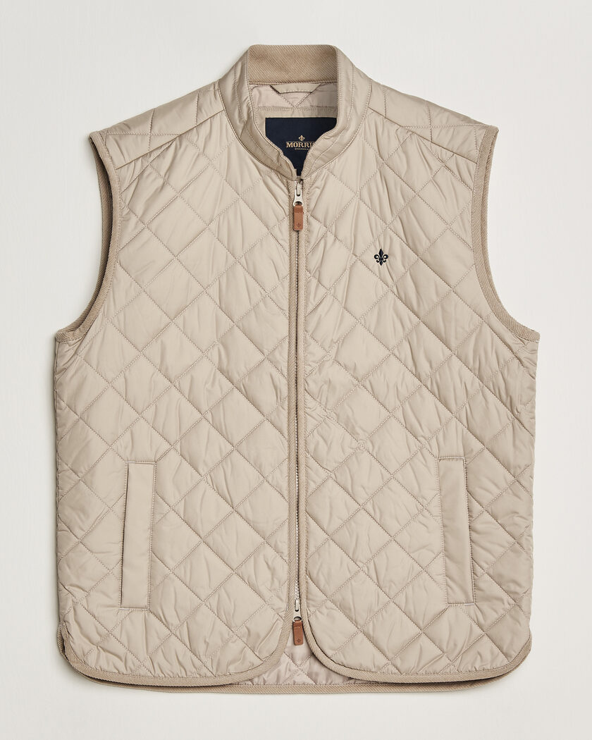 Morris Teddy Quilted Vest Khaki – Beige