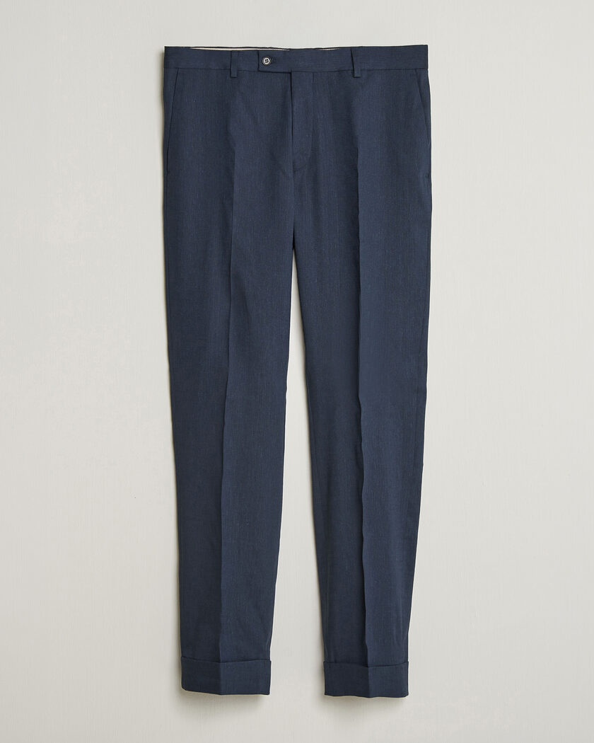 Morris Jack Linen Trousers Navy – Blauw