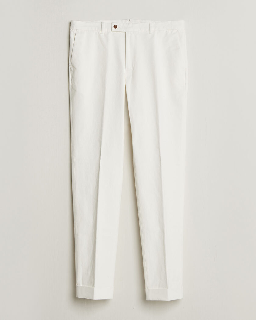 Morris Jack Cotton Trousers Off White – Wit