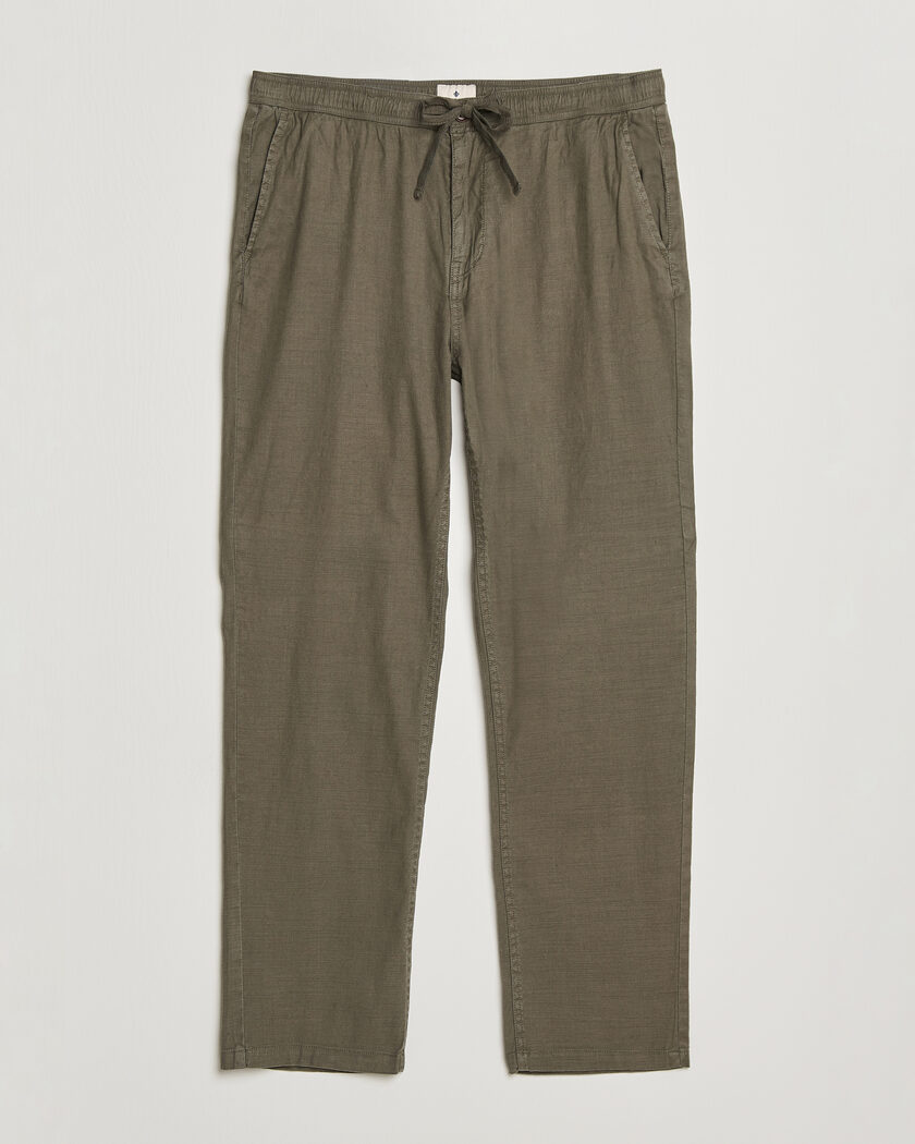 Morris Fenix Linen Trousers Olive – Vert
