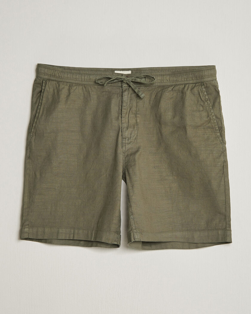 Morris Fenix Linen Shorts Olive – Groen