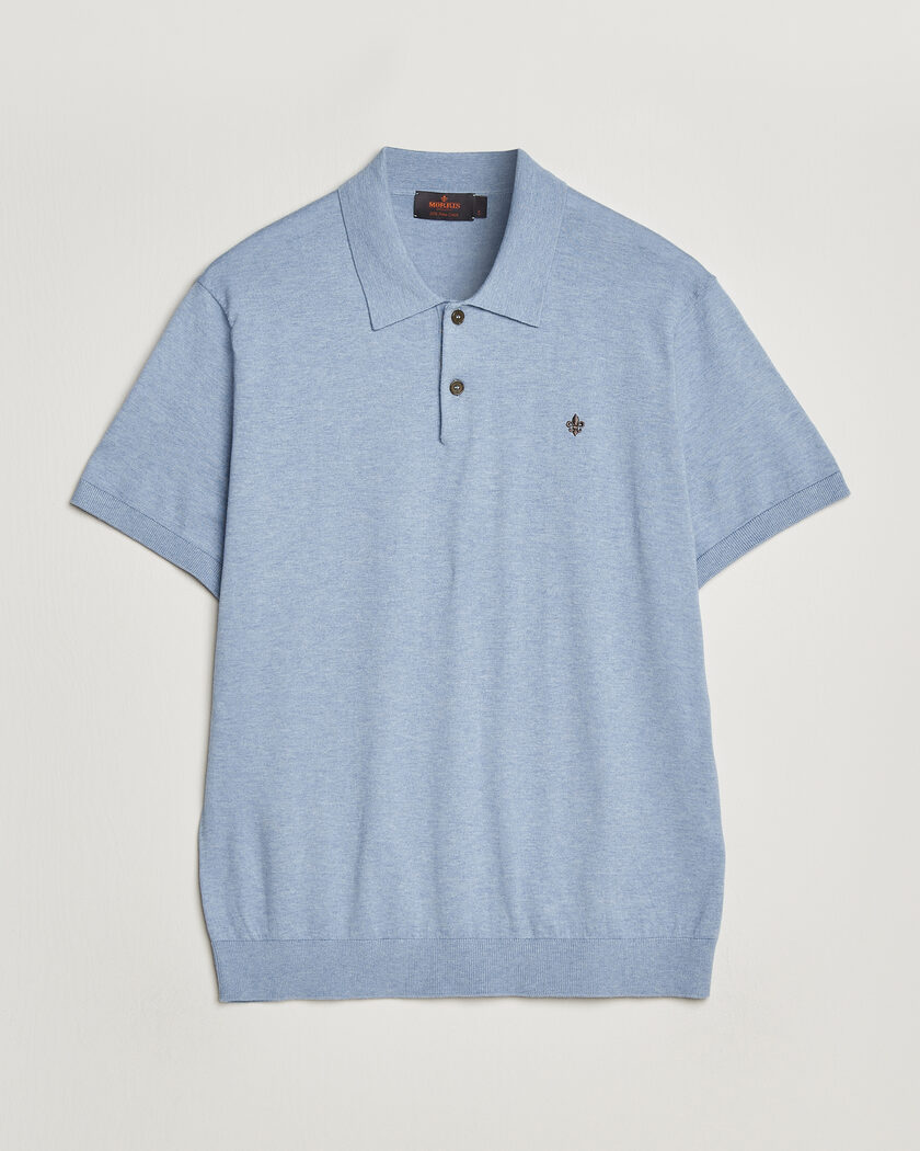 Morris Riley Short Sleeve Polo Light Blue – Blauw