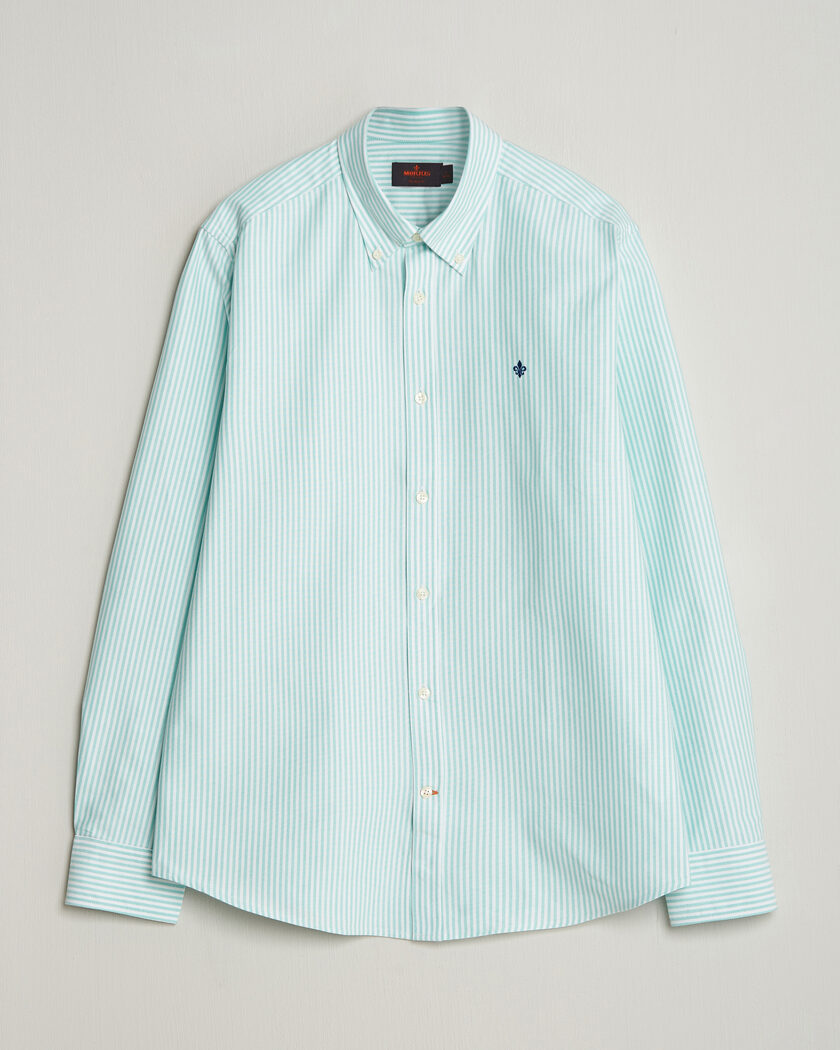Morris Douglas Striped Oxford Shirt Green – Vert