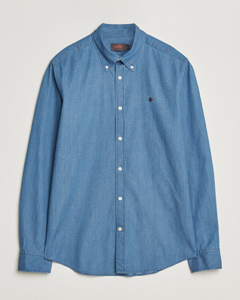 Morris Denim Printed Shirt Blue – Bleu