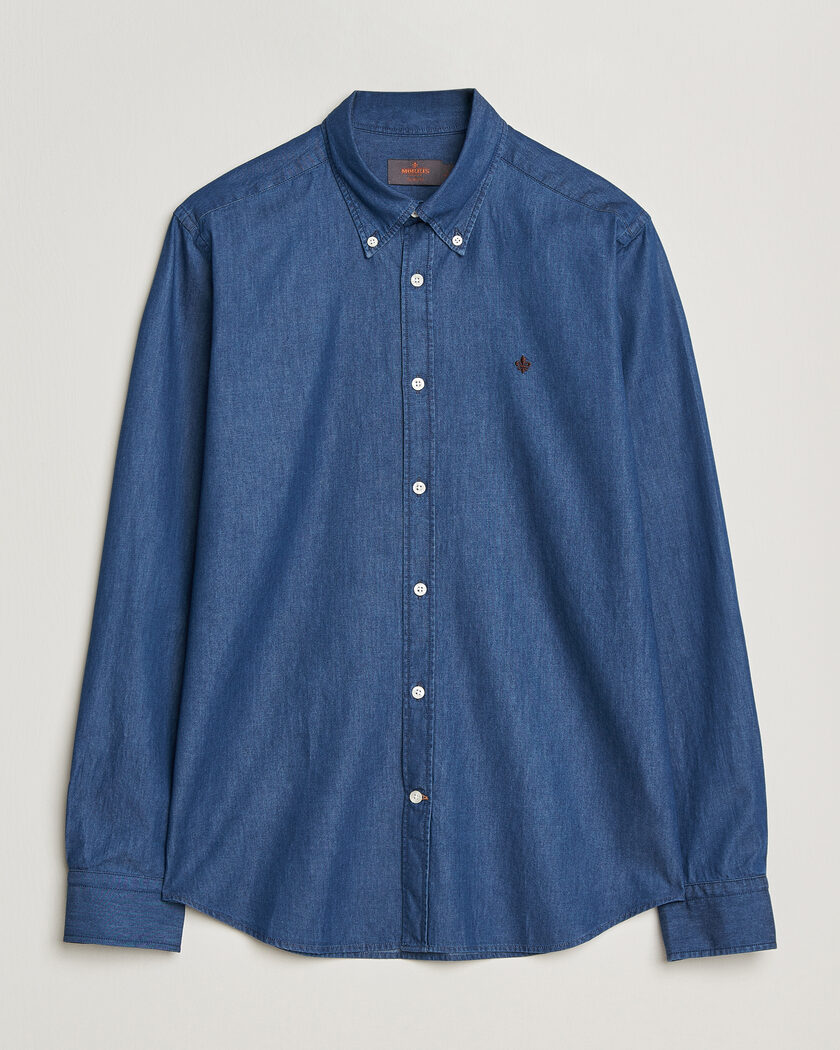 Morris Light Denim Shirt Blue – Blauw
