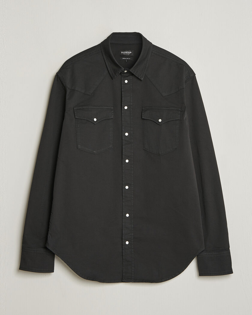Dondup Regular Fit Shirt Washed Black – Zwart
