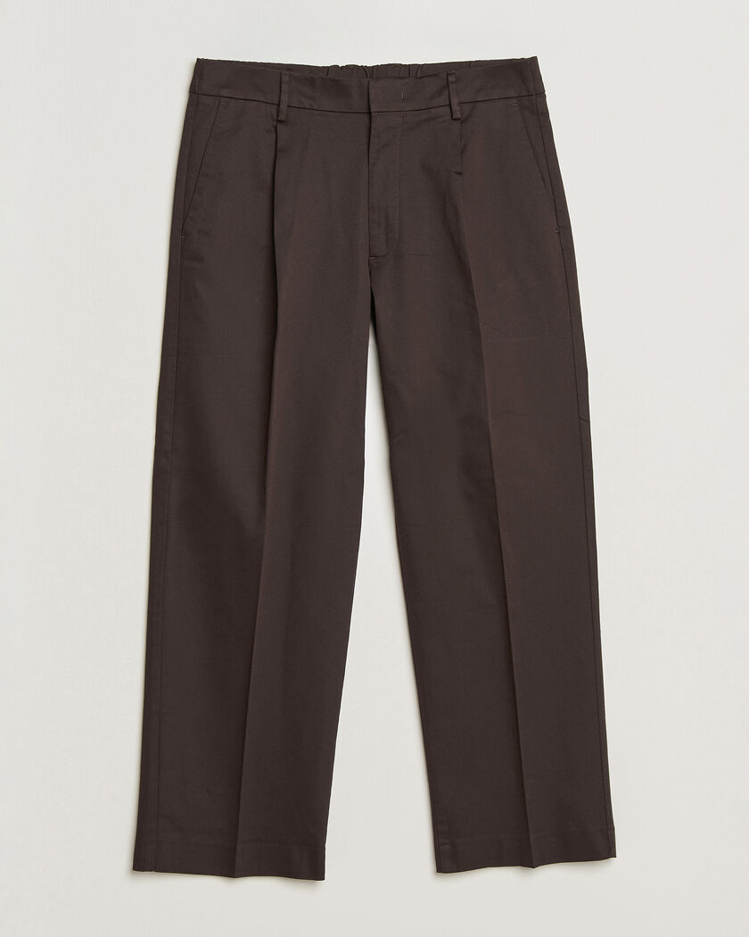 NN07 Kay Cotton Pleated Trousers Deep Truffle – Marron