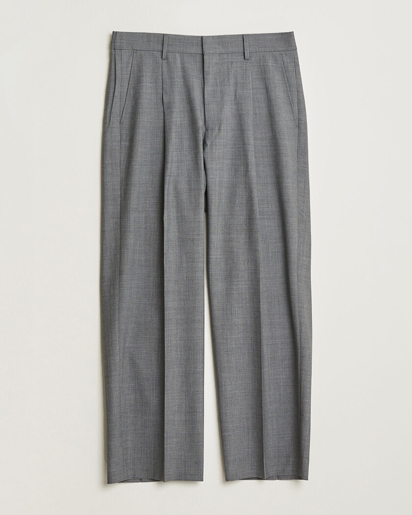 NN07 Kay Summer Wool Drawstring Trousers Light Grey Melange – Grijs