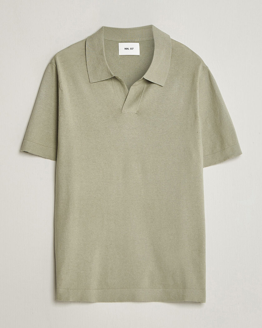 NN07 Ryan Cotton/Linen Polo Sage Green – Groen