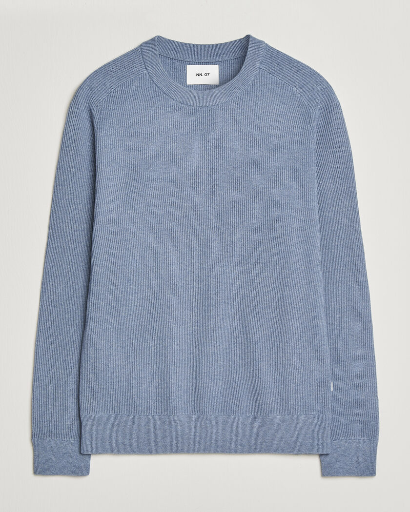 NN07 Kevin Cotton Knitted Sweater Stone Blue – Bleu