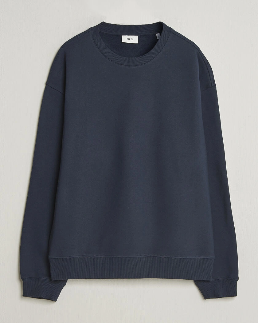 NN07 David Crew Neck Sweatshirt Navy Blue – Blauw