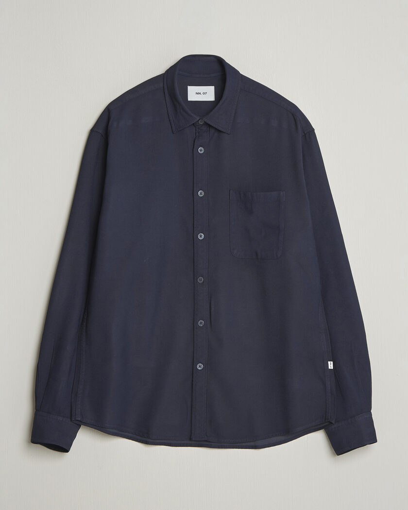 NN07 Deon Tencel Shirt Navy Blue – Blauw
