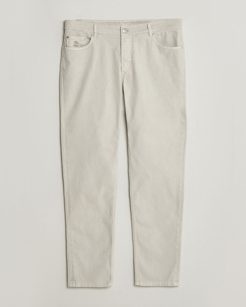 Brunello Cucinelli Traditional Fit Bull Denim Pants Light Beige – Beige